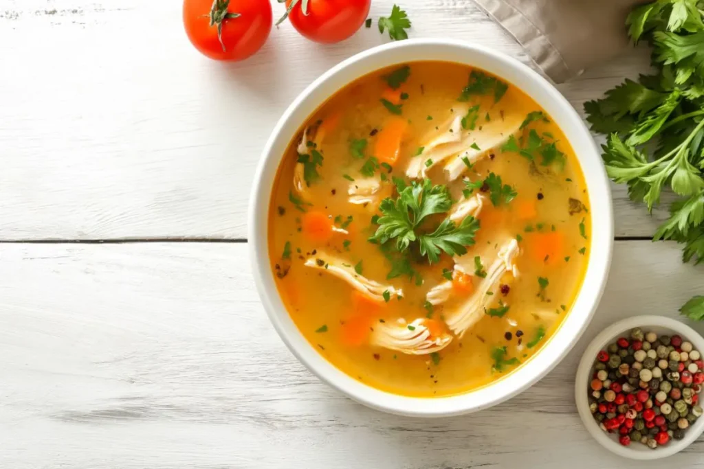 Bowl of flavorful turkey soup