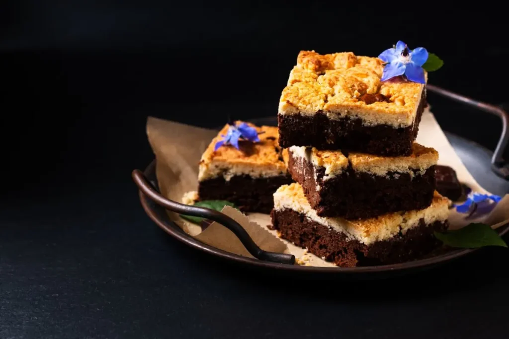 Stack of brookie recipe on a plate