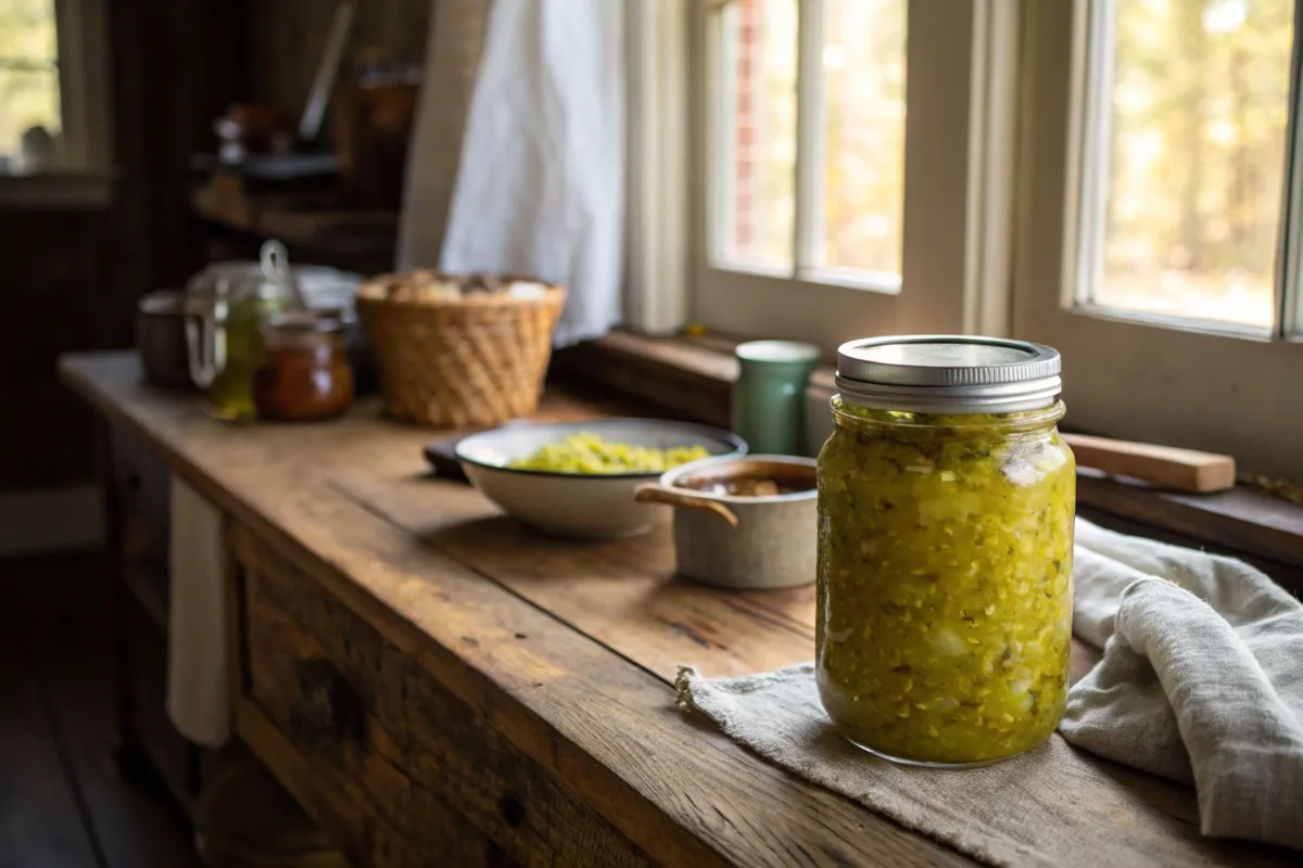 Chow Chow Recipe - jar of homemade southern chow chow