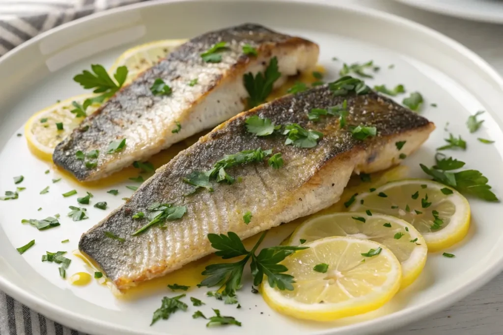 pan seared branzino fillets with crispy skin garn- cook and eat branzino