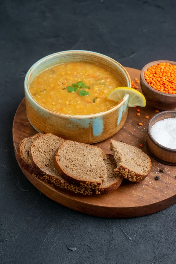 Lentil Soup with Whole Grain Bread- What are 10 healthy lunches?