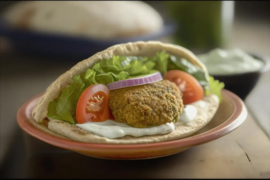 Pita Pocket with Falafel and Tzatziki- What are 10 healthy lunches?