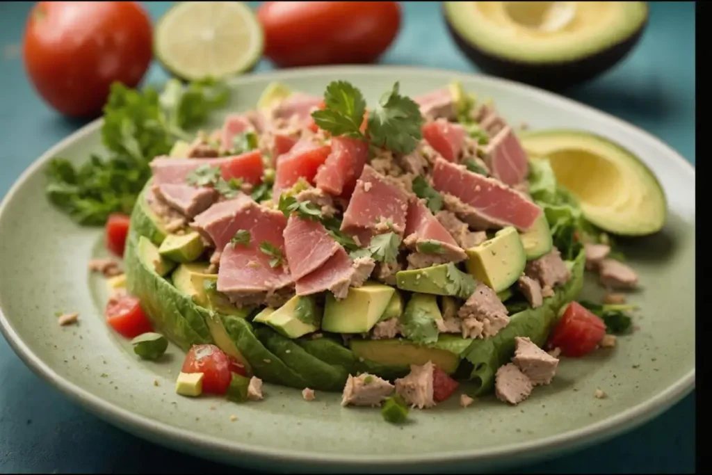 Tuna and Avocado Salad- What are 10 healthy lunches?