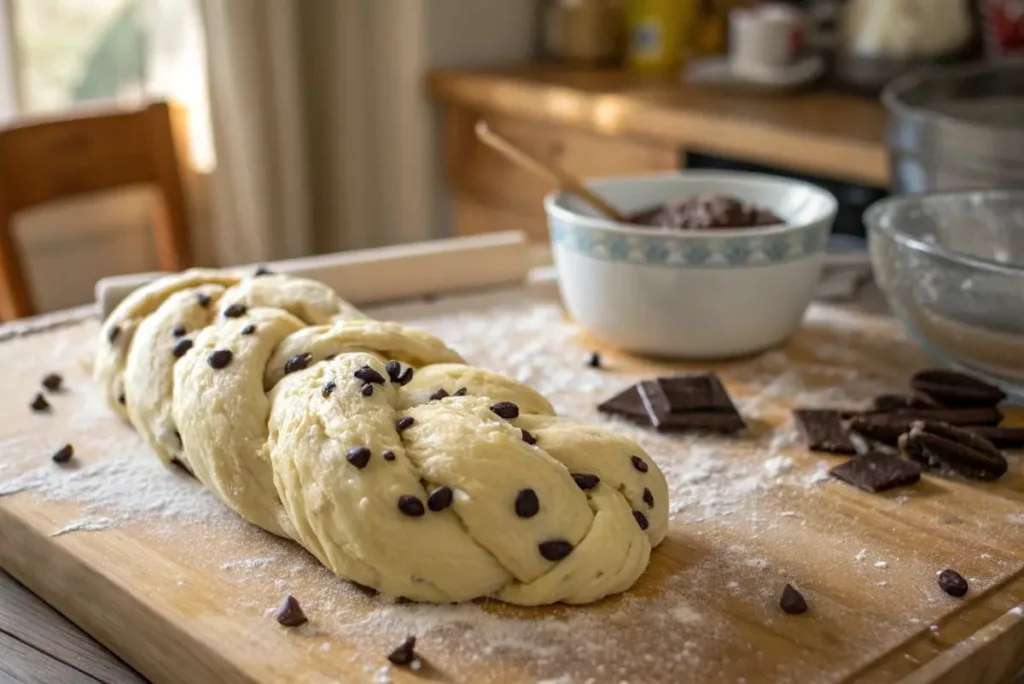 braided chocolate chip brioche intro- braided chocolate chip brioche recipe