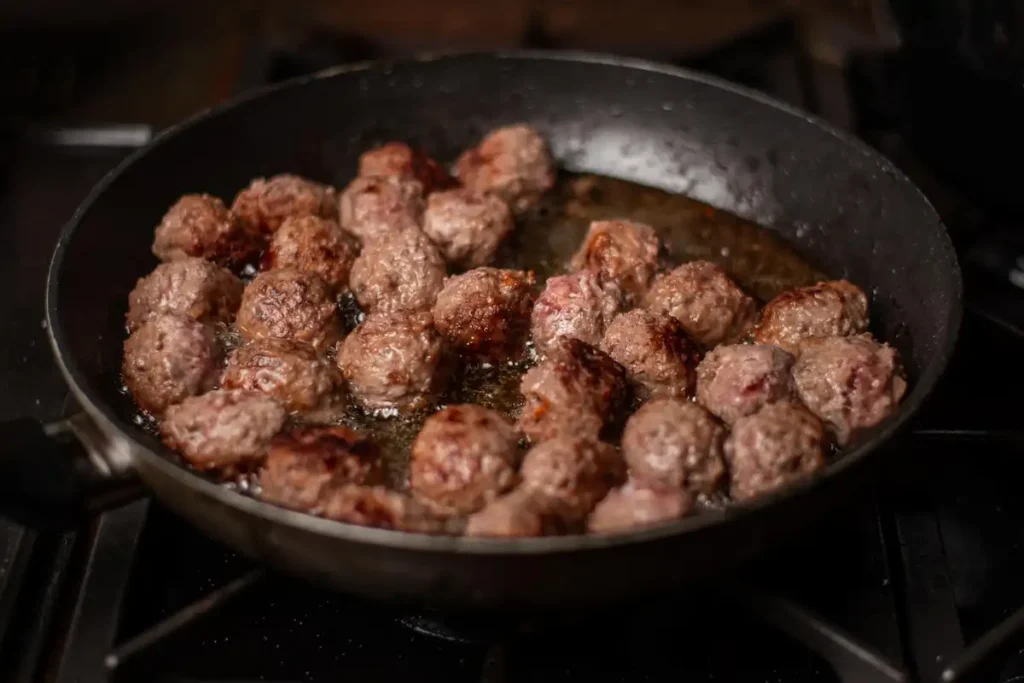 browning meatballs for alfredo- alfredo meatballs