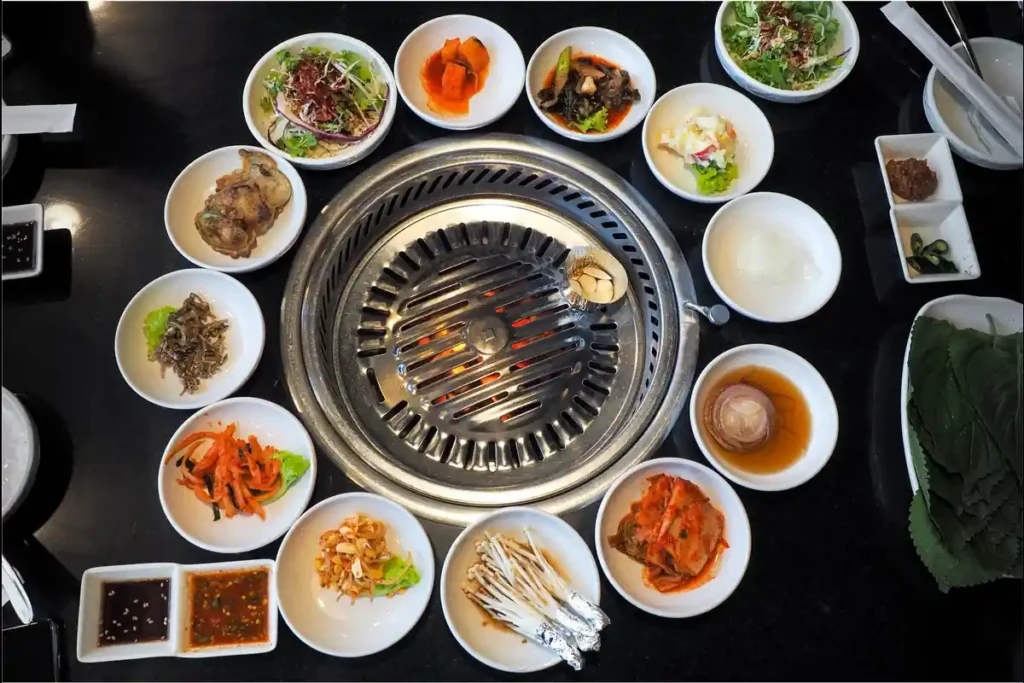 What Is a Typical Korean Meal? communal korean bbq setup