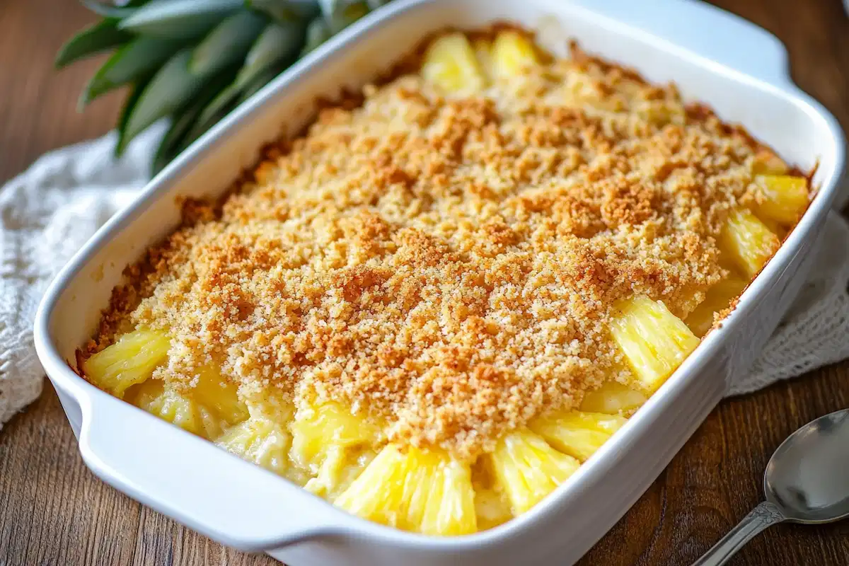 finished pineapple casserole recipe