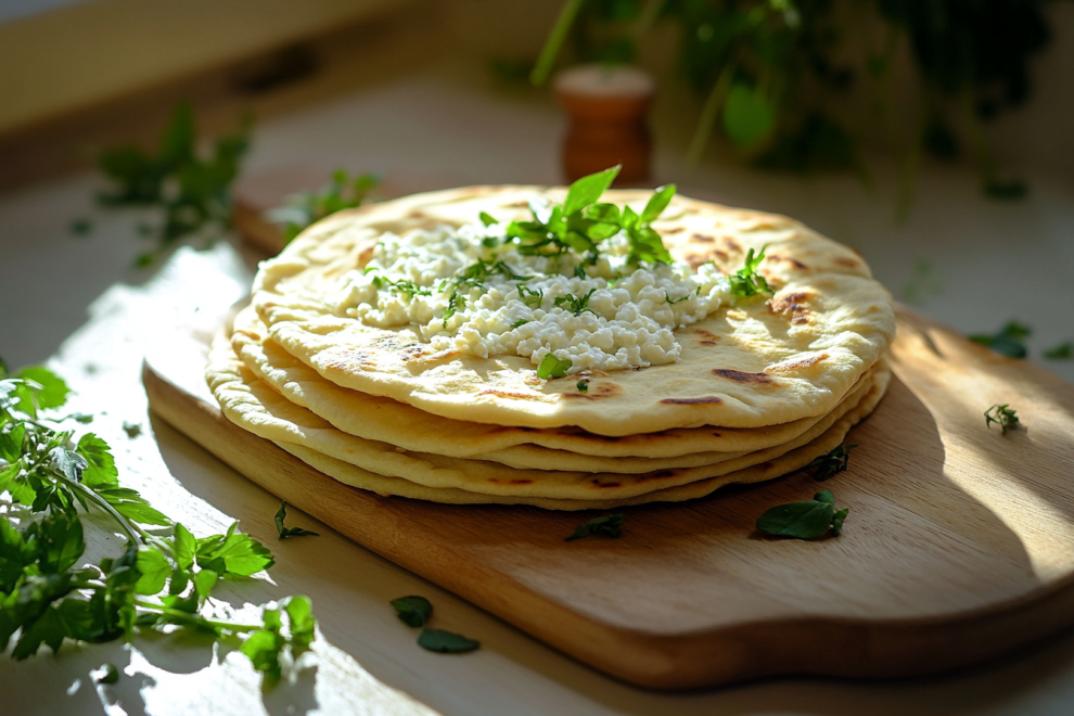 How to keep cottage cheese flatbread from sticking - finished flatbreads