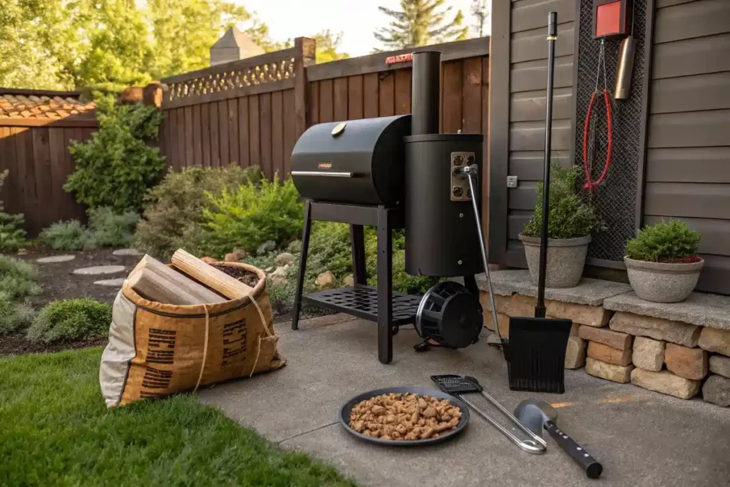 pellet smoker and tools for smoked beef roast- smoked beef roast