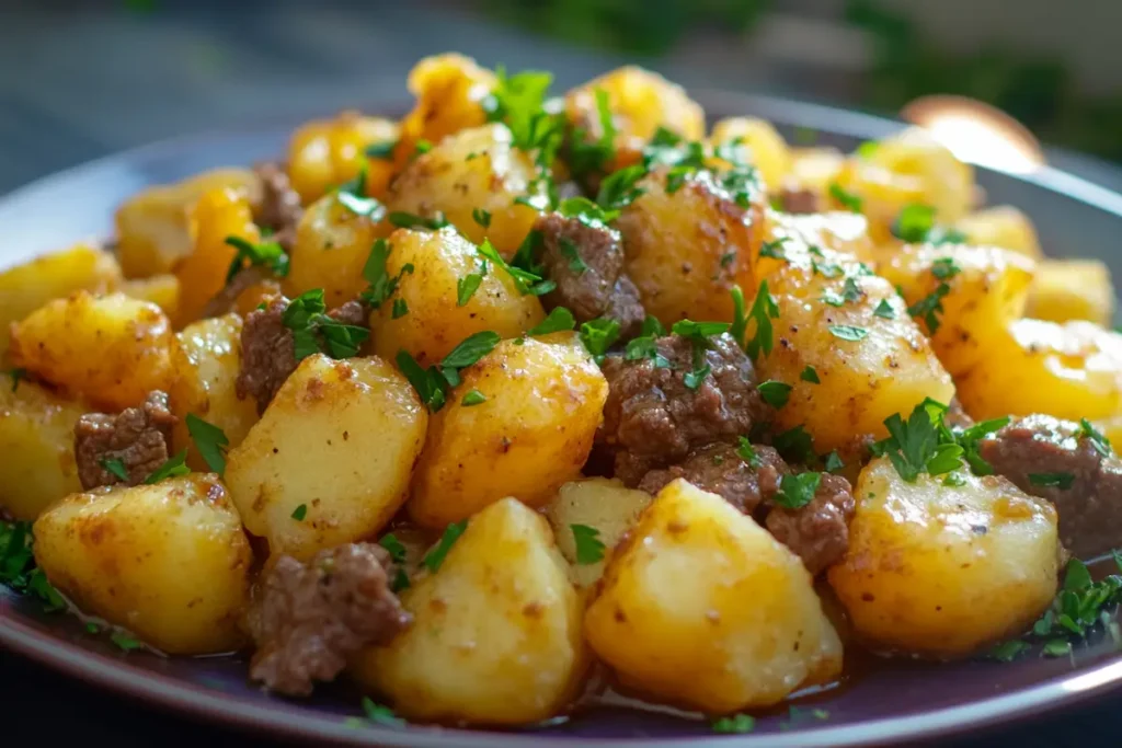 plated chipped beef flour dumplings potatoes- chipped beef flour dumplings potatoes recipe