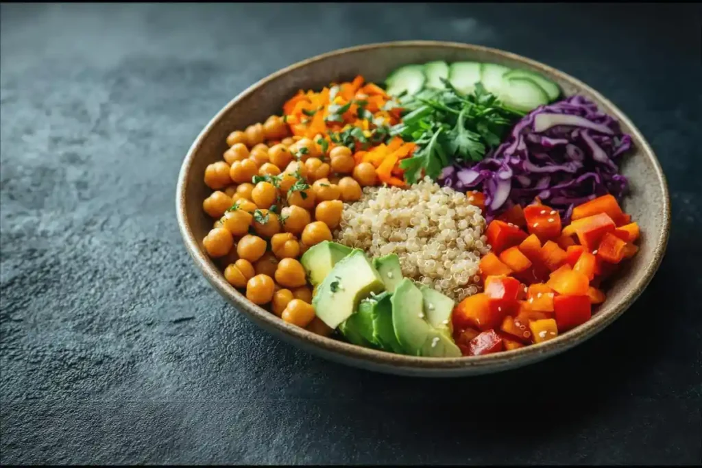 veggie packed grain bowl- What are 10 healthy lunches?