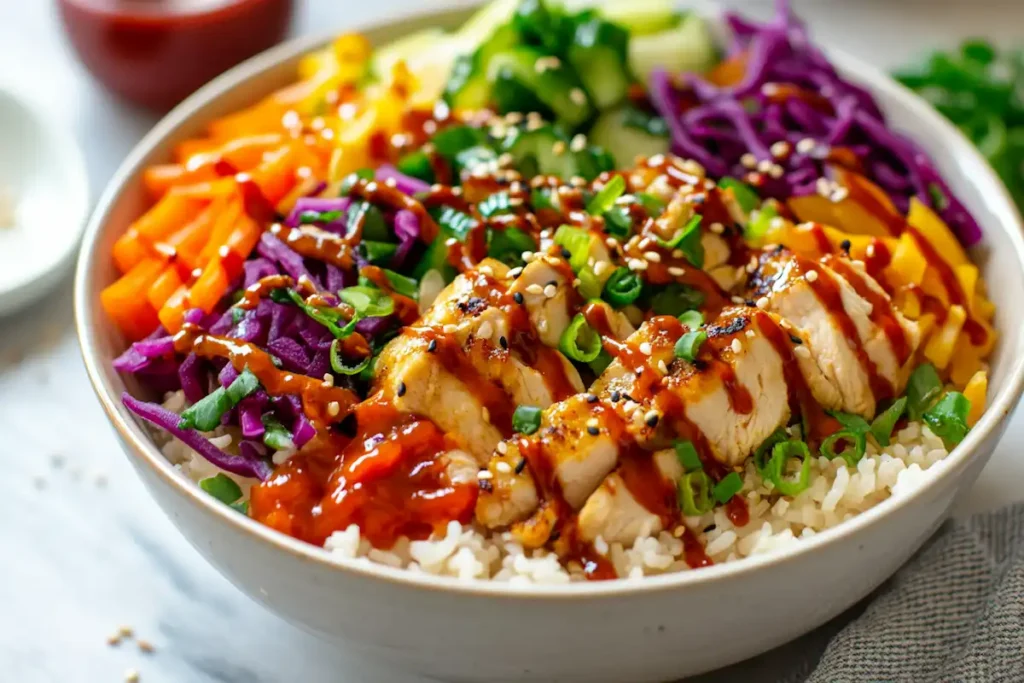 assembled asian bowl sauce- asian bowl