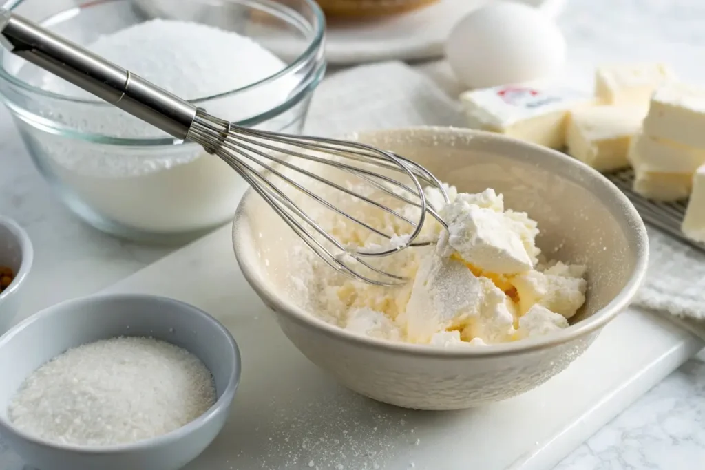 cream cheese sugar whisked- cheesecake fondue