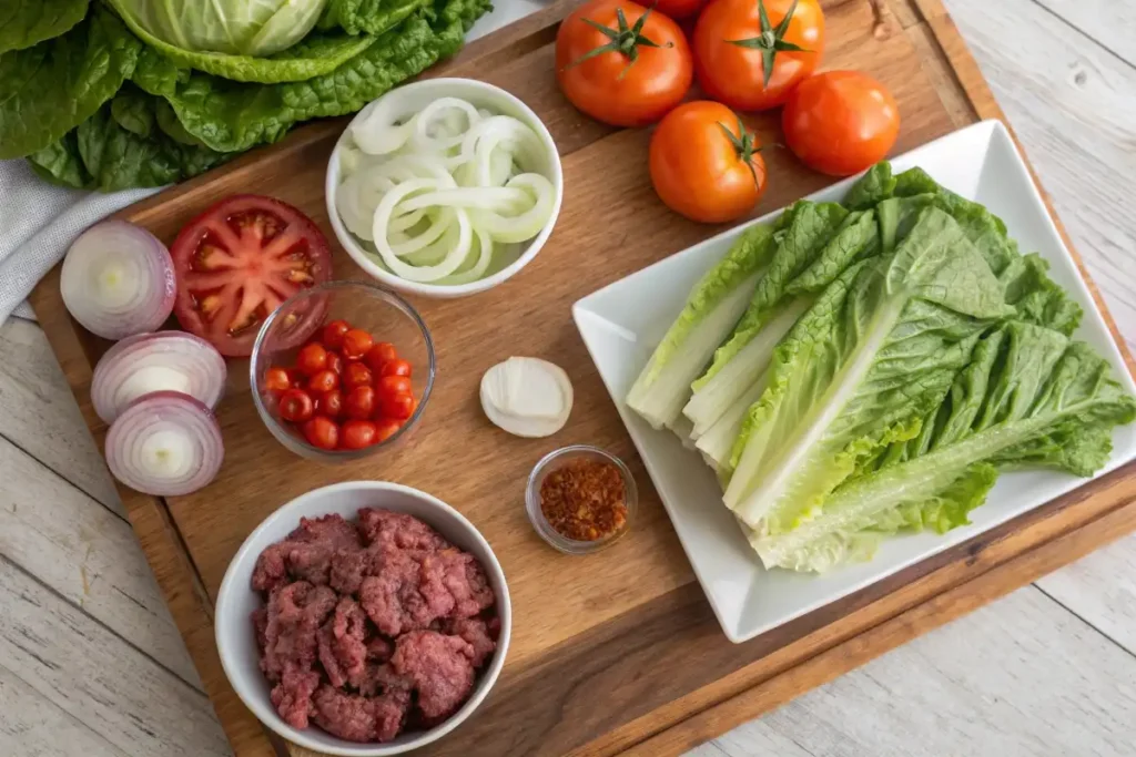 fresh ingredients burger bowl recipe- burger bowl recipe