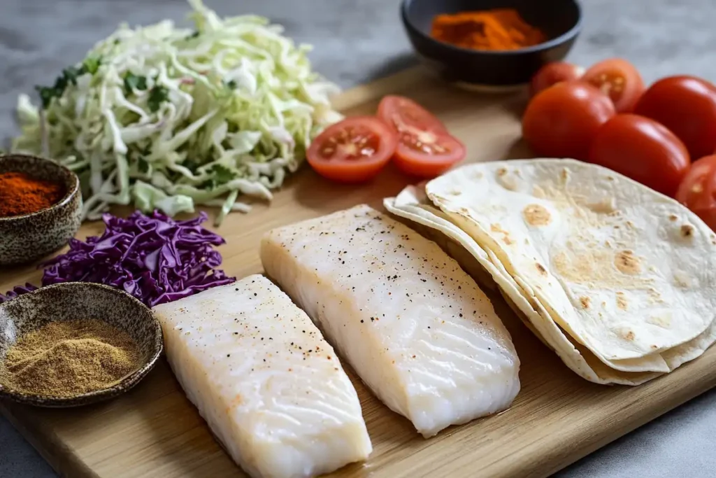 halibut fish tacos ingredients- halibut fish tacos