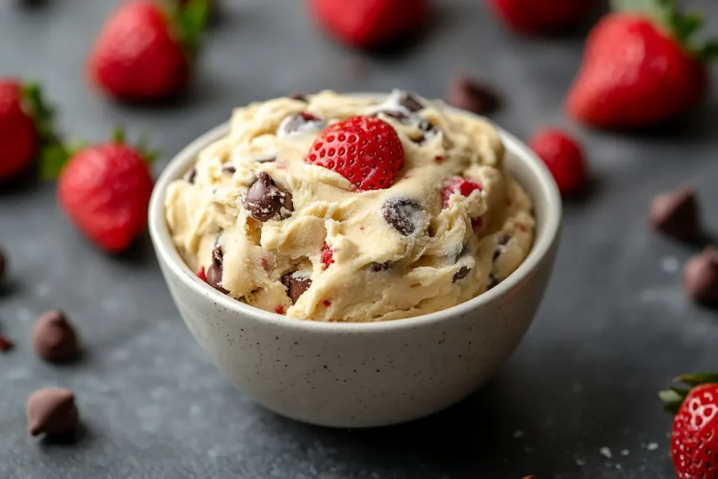 mixing strawberry cheesecake cookie dough- strawberry cheesecake cookies