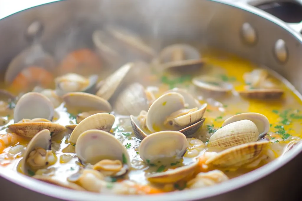 simmering clam shrimp broth- clam shrimp broth recipe