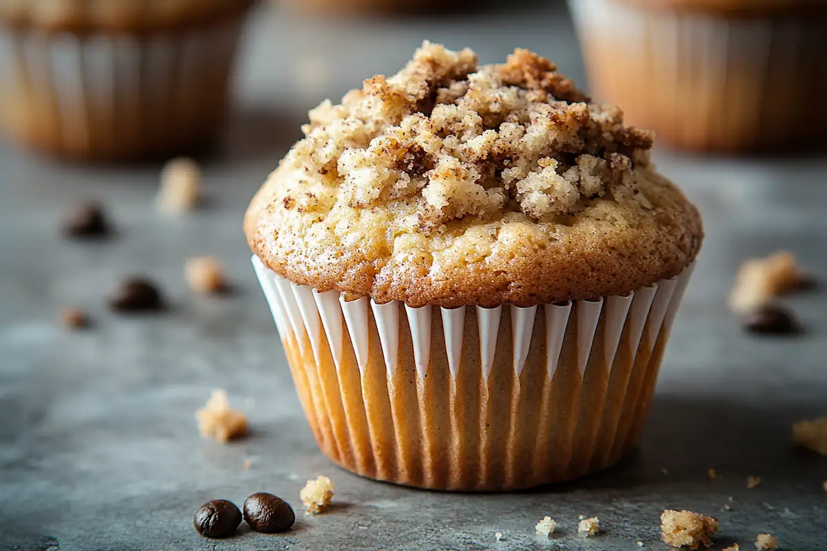 simple close-up coffee cake muffin