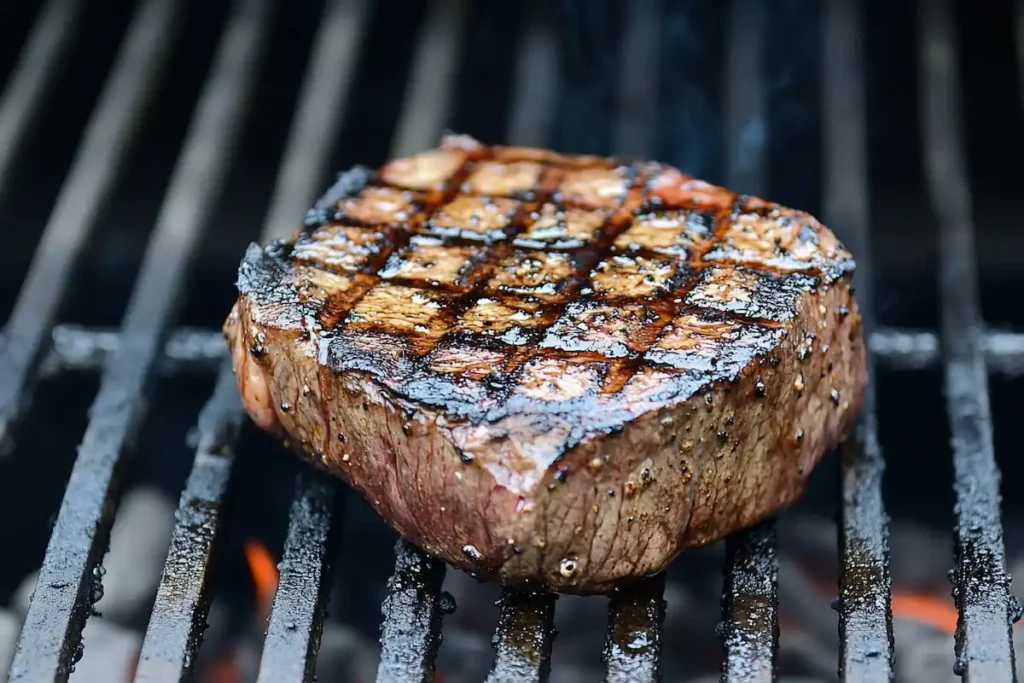 grilled teres major steak with grill marks- teres major steak