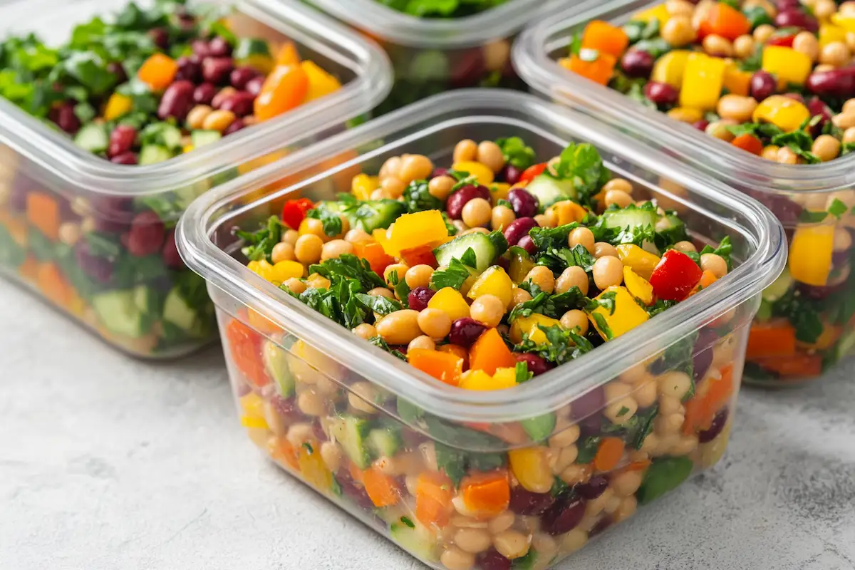 dense bean salad mealprep- dense bean salad recipe
