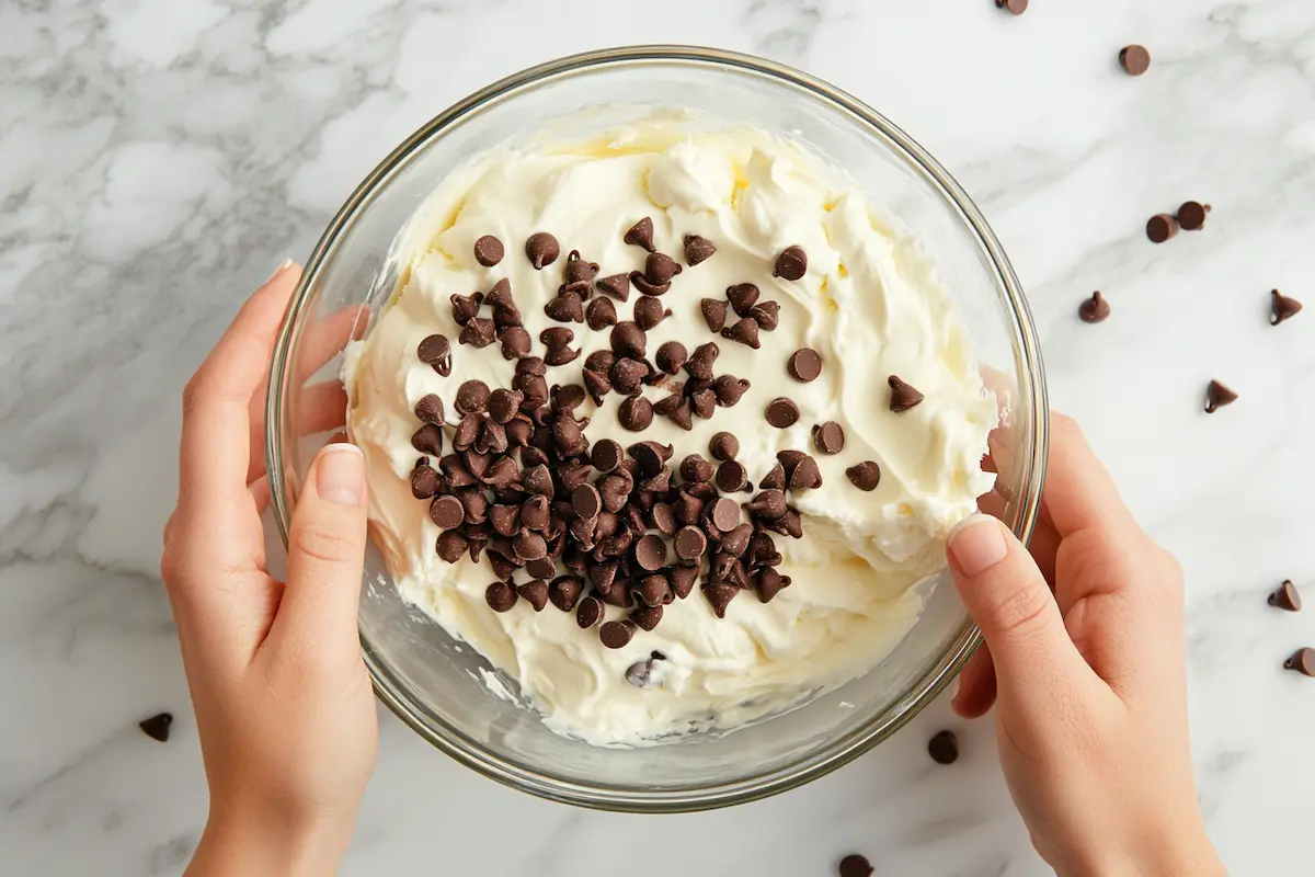 mixing cheesecake balls- cheesecake ball recipe